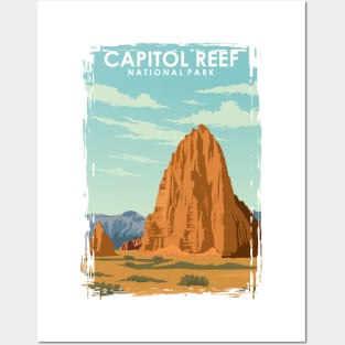 Capitol Reef National Park Vintage and Retro Travel Poster Posters and Art